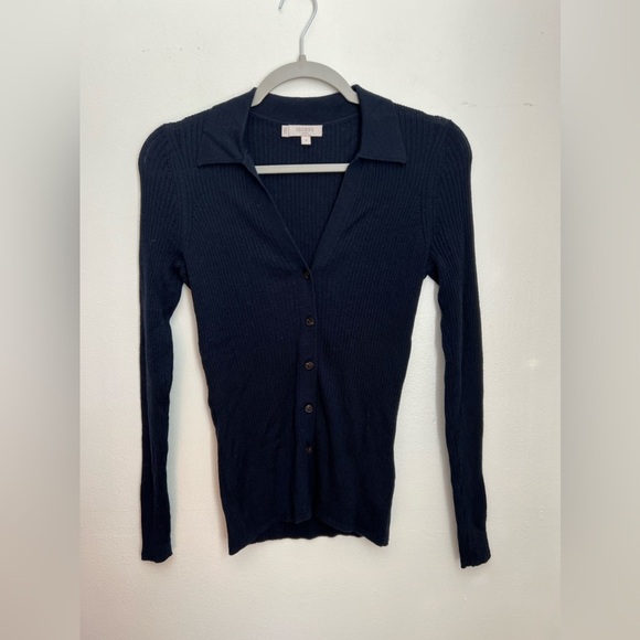 Hobbs London PEYTON MERINO WOOL SWEATER Medium Navy - Picture 2 of 7